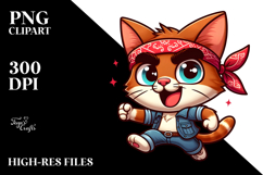Silly Cartoon Kitten with Bandana PNG Product Image 2