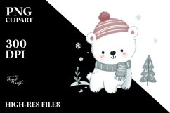 Cute Winter Polar Bear PNG Product Image 2