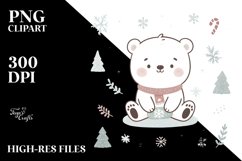 Cute Winter Polar Bear PNG Product Image 2