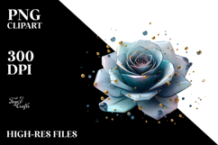 Rose with Golden Insertions PNG Product Image 2