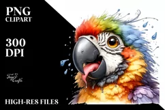 Funny Cute Parrot Tongue Out Dripping | Sublimation Clipart Product Image 3