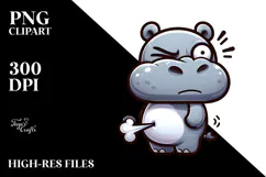 Dramatic Hippo with Winking Eye, Trending PNG Product Image 2