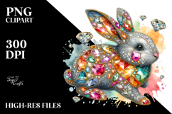 Colorful Whimsical Bunny PNG Product Image 2