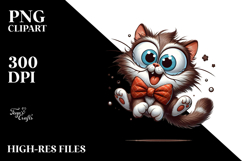 Goofy Cat with Bow Tie PNG Product Image 2