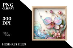 Stained Orchid with Frame PNG Product Image 2