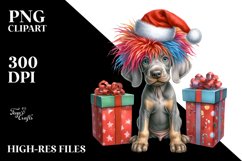 Expressive Baby Watercolor Weimaraner, Crazy Haircut PNG Product Image 1