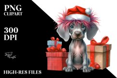 Expressive Baby Watercolor Weimaraner, Crazy Haircut PNG Product Image 3