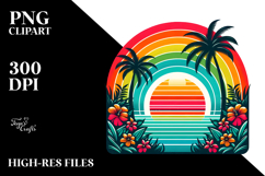 Retro Tropical Rainbow Sunset, 20 oz Tumbler Product Image 2