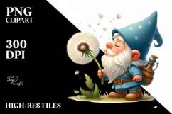 Gnome Blowing Dandelion Clipart |T-shirt, Mug, Tumbler Product Image 7