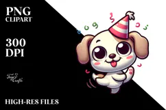 Dancing Puppy with Party Hat, Trending PNG Product Image 2