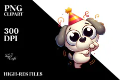 Dancing Puppy with Party Hat, Trending PNG Product Image 2