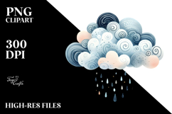 Smiling Whimsical Cloud PNG Product Image 2