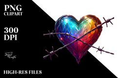 Heart Barbwire Art PNG Product Image 2