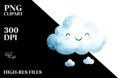 Very Simple Smiling Whimsical Cloud, Transparent PNG Product Image 2