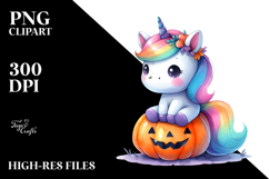 Vibrant Drawing of Cute Baby Unicorn for Halloween | Product Image 2