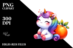 Vibrant Drawing of Cute Baby Unicorn for Halloween | Product Image 2