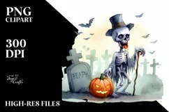 Funny Halloween Undead Clipart PNG Product Image 1
