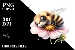 Watercolor Baby Bee PNG Product Image 2
