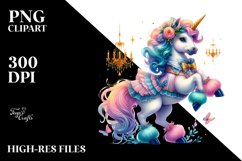 Baby Unicorn in Ballroom, High-Quality PNG Product Image 1