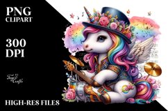 Baby Unicorn with Musician's Outfit, High-Res PNG Product Image 3