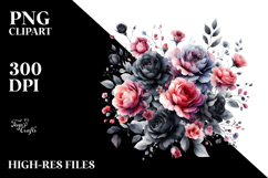 Simple Black Roses Watercolor Product Image 2