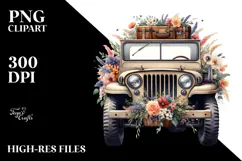 Vintage Jeep with Flowers, 20 oz Tumbler Product Image 2