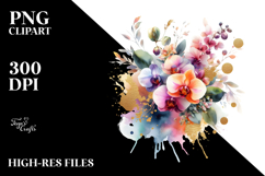 Colorful Abstract Bouquet Gold Foil Product Image 2