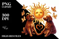Chesapeake Bay Retriever with Heart in Watercolor PNG Product Image 2