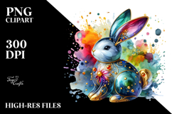 Colorful Bunny PNG Product Image 2