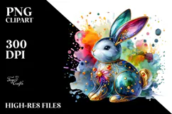 Colorful Bunny PNG Product Image 2