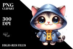 Watercolor Baby Cat Hat Clipart Product Image 1