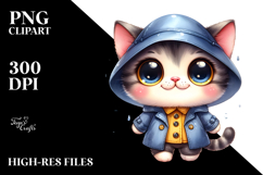 Watercolor Baby Cat Hat Clipart Product Image 2