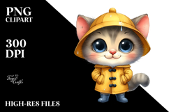 Watercolor Baby Cat Hat Clipart Product Image 2