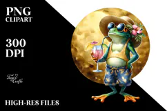 Funky Frog in Beachwear, High-Res PNG Product Image 2