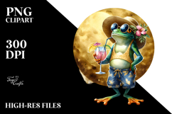 Frog with Cocktail PNG Product Image 2