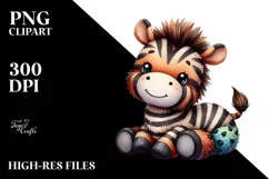 Colorful Baby Plush Zebra | Sublimation | Clipart Product Image 3