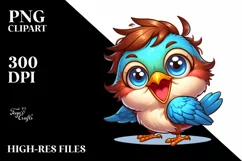 Colorful Small Baby Thrush | Sublimation | Clipart Product Image 3