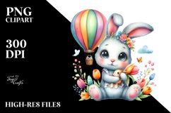 Cute Baby Rabbit Cuddling, PNG Product Image 2