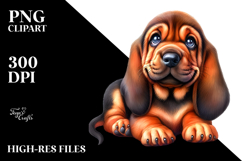 Happy Bloodhound Puppy PNG Product Image 2