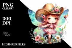 Colorful Fairy with Cowboy Hat | Clipart Product Image 3