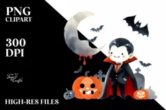 Funny Vampire Halloween Clipart PNG Product Image 1