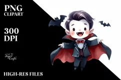 Funny Halloween Vampire Clipart PNG Product Image 1
