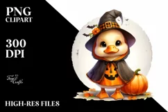 Cute Baby Duck Halloween PNG Product Image 1