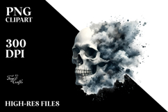 Colorful Splashing Skull, High-Res PNG Product Image 2