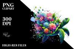 Turtle Flowers PNG Product Image 1