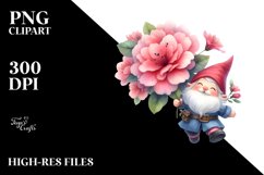 Adorable Gnome with Azalea, PNG Product Image 2