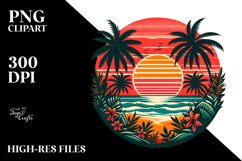 Retro Tropical Beach Sunset, 20 oz Tumbler Product Image 2