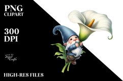Adorable Gnome with Calla Lily, PNG Product Image 2