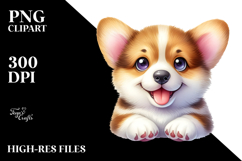 Watercolor Baby Pembroke Welsh Corgi Cartoon, Transparent Product Image 2