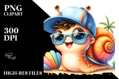 Cute Snail with Hat PNG Product Image 2